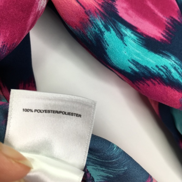 Anne Klein Floral Long Sleeve Top Size 10 Light - Picture 6 of 6